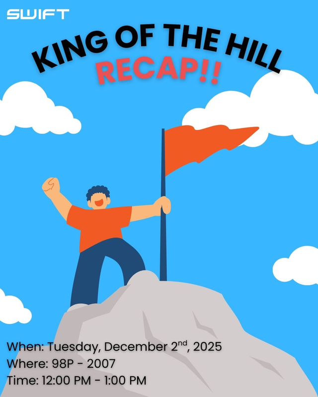 Flyer for King of the Hill, one of SWIFT's cyber competitions