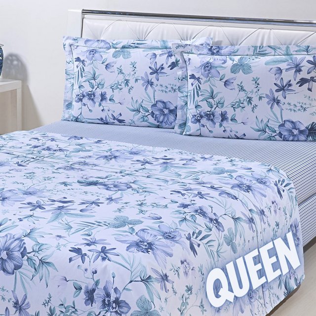 Jogo de Cama Queen Rosas Percal 180 Fios 4 Peças – Casa & Conforto