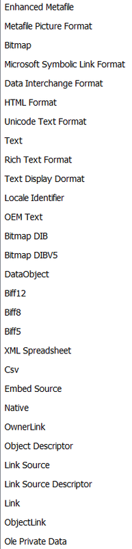 excelclipboarformats