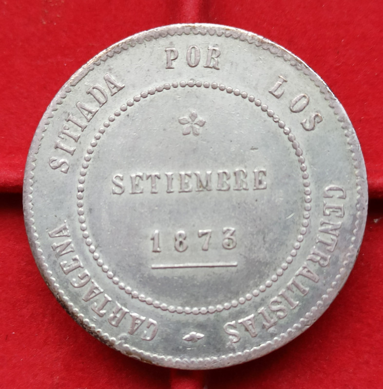 5 Pesetas de 1873. Revolución Cantonal. Cartagena. 2