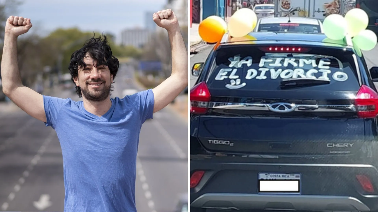 Hombre se divorció y lo celebró a lo grande que por fin firmó el acta