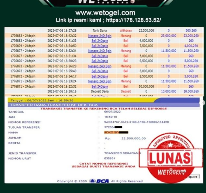 bukti jp paus