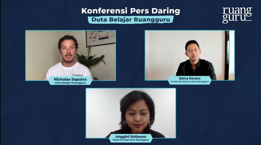 Konferensi Pers Daring Duta Belajar Ruangguru