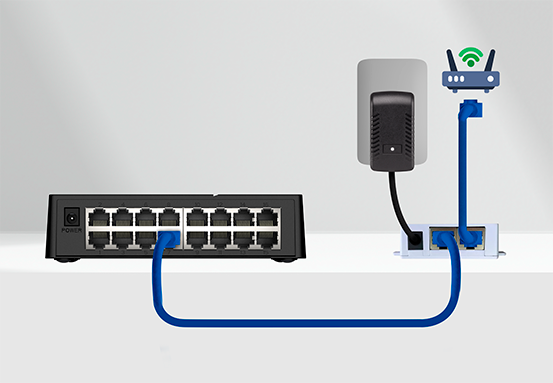 Switch Intelbras S1116F com recurso PoE passivo