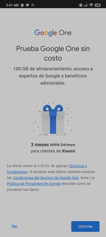 3 meses de google one para clientes xiaomi 