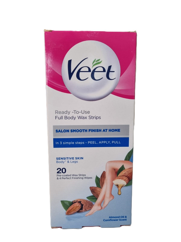 Veet Body Wax Strips Almond & Cornflower Scent 20S