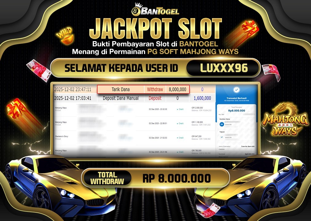 BUKTI JACKPOT LUNAS BANTOGEL