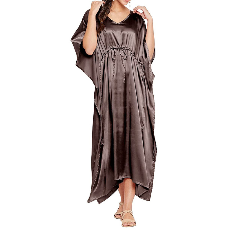 Women Satin Silk Nightdress Lingerie Sleepwear Nightgown Maxi Robe Loungewear - Picture 37 of 125