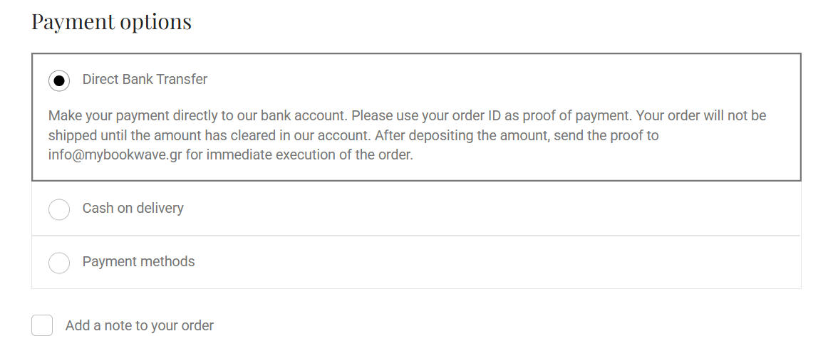 cash on delivery