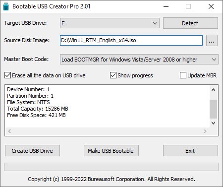 Bootable USB Creator Pro 2.01