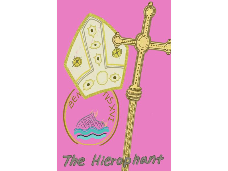 The Hierophant 타로카드 손그림 · 전통과 상징