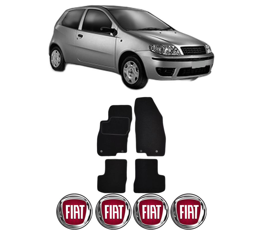 Set Covorase Presuri FIAT PUNTO (188_) din 1999-2012, Auto, Material Textil Mocheta, 4 Stickere auto cu FIAT