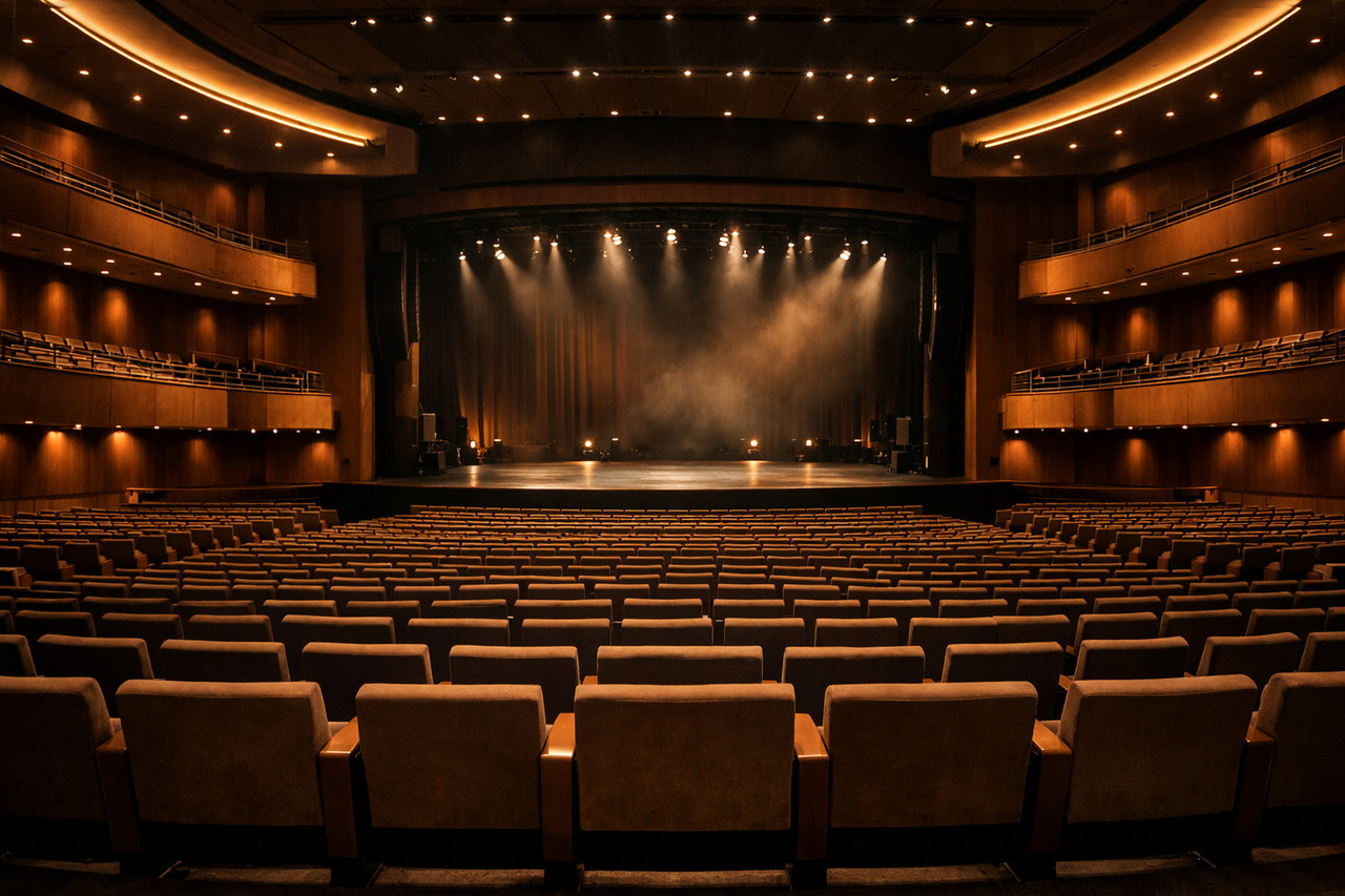 Сцена и зрительный зал Барвиха Luxury Village перед началом концерта