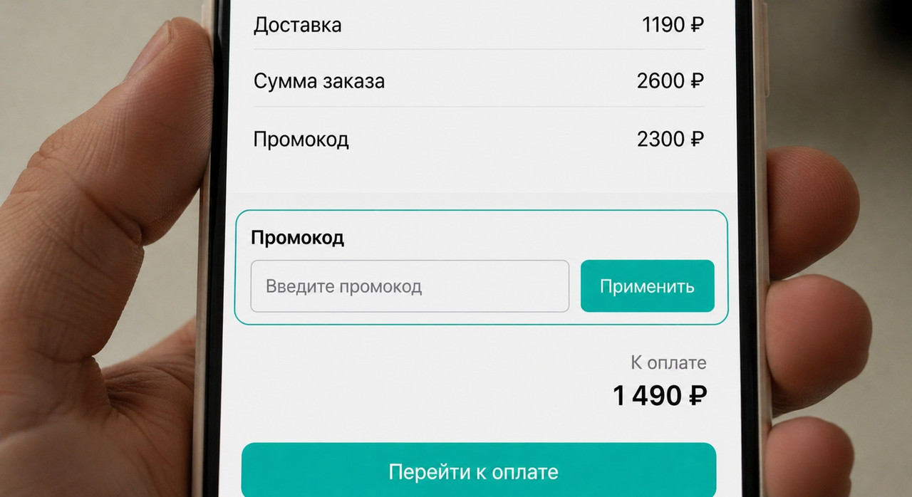 Применение промокода в личном кабинете