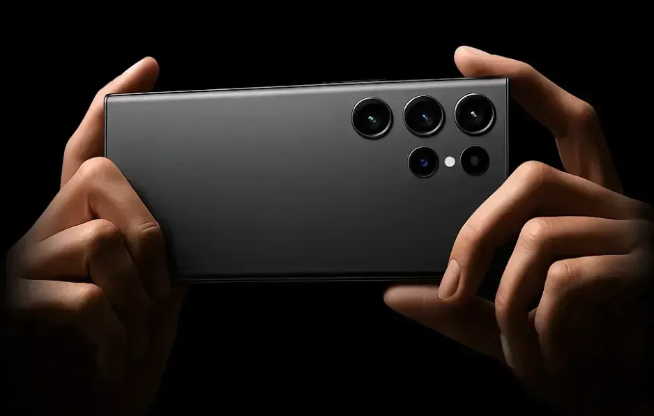 Smartphone displaying various photos