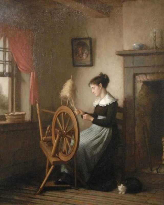 Platt Powell Ryder - Woman At Spinning Wheel