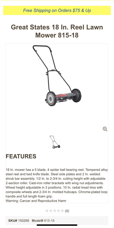 Manual reel with low HOC