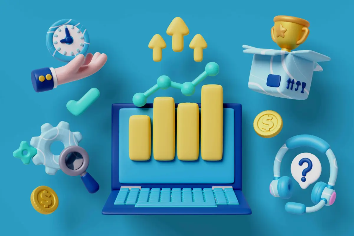A dashboard showing positive Google Ads performance charts and graphs.