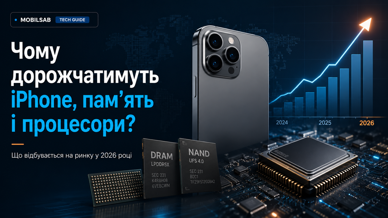 Чому дорожчатимуть iPhone, пам’ять і процесори у 2026 році
