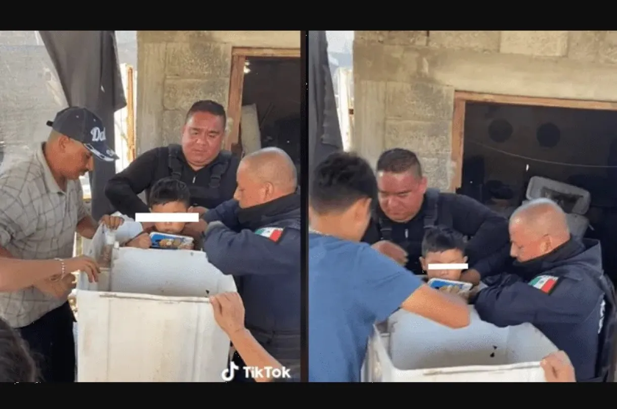 Niño se atoró en una lavadora, el video se viralizó