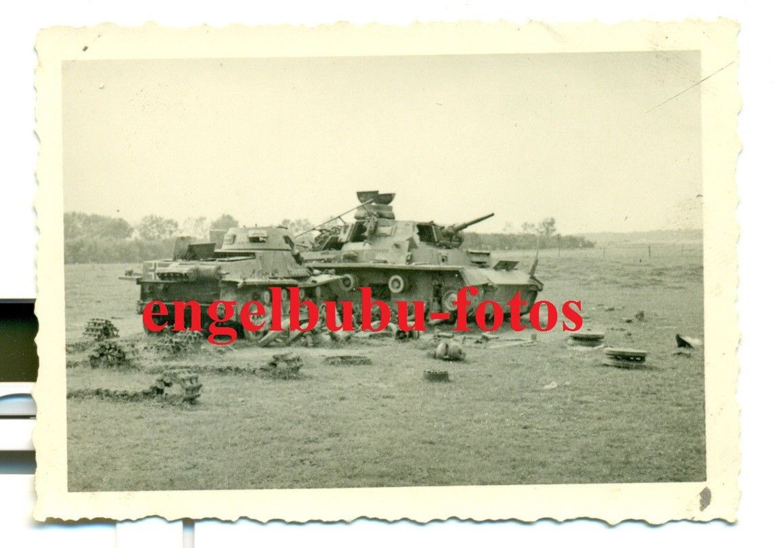 FOTO - PANZER - Dtsch. PANZER I   III - Zerstört - Frankreich