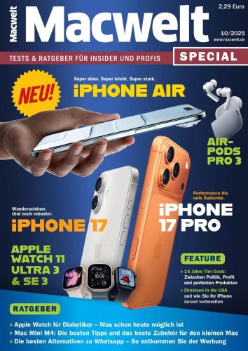 Macwelt Spezial Magazin No 10 Oktober 2025
Macwelt Spezial Magazin No 10 Oktober 2025