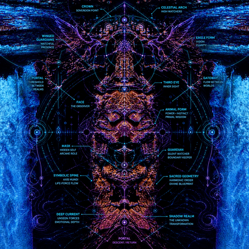 Mystical cyber occult diagram map