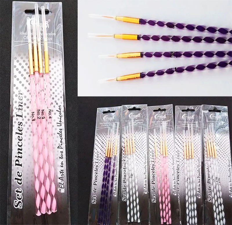 Pincel liner detalles diminutos líneas delgadas delineados x4pz