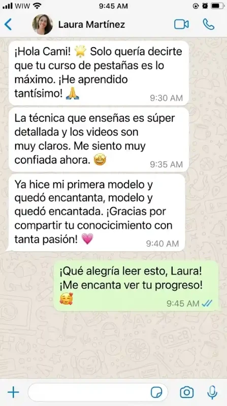 Un testimonio de una alumna satisfecha.