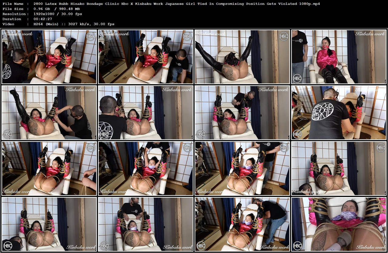 2800 Latex Rubb Hinako Bondage Clinic Hbc X Kinbaku Work Japanese Girl Tied In Compromising Position