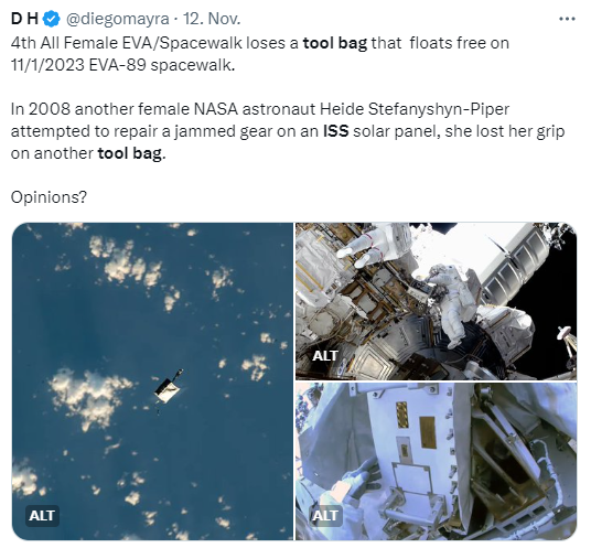ISS-Fotos und verlorene Werkzeugtasche