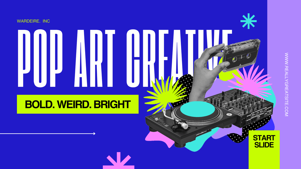 Blue Animated Collage Pop Art Creative Presentation