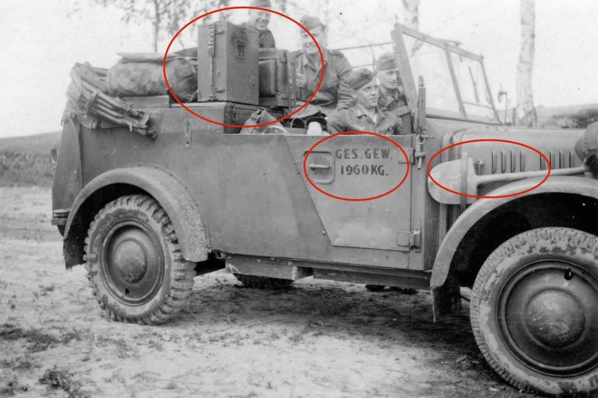 Orig. Foto le. EINHEITS-PKW STOEWER Kfz.2 Funkgerät 30.Infanteri
