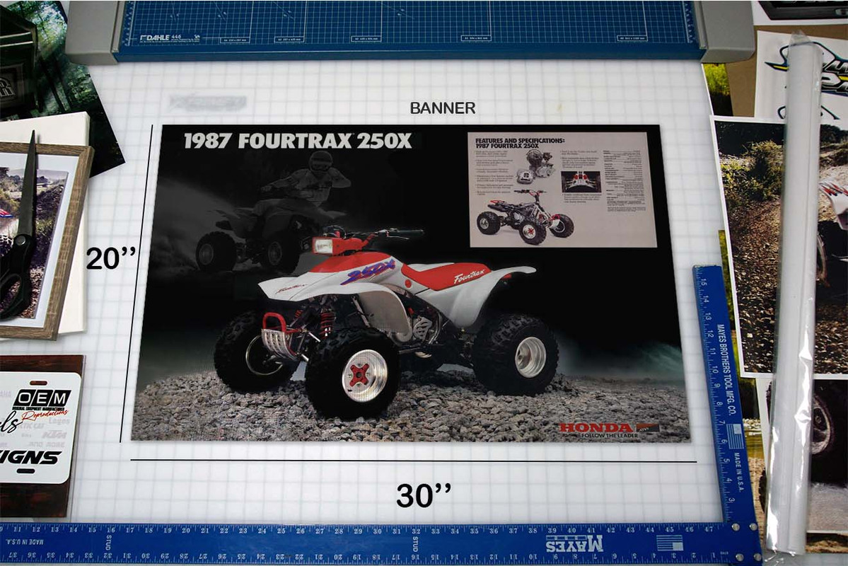 1987 Honda FourTrax 250X Flyer Poster Banner Ad OEM Brochure NOS