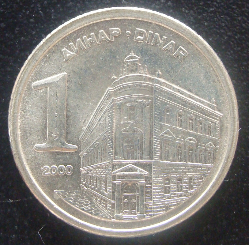 1 Dinar. Yugoslavia (2000) YUG-1-Dinar-2000-rev