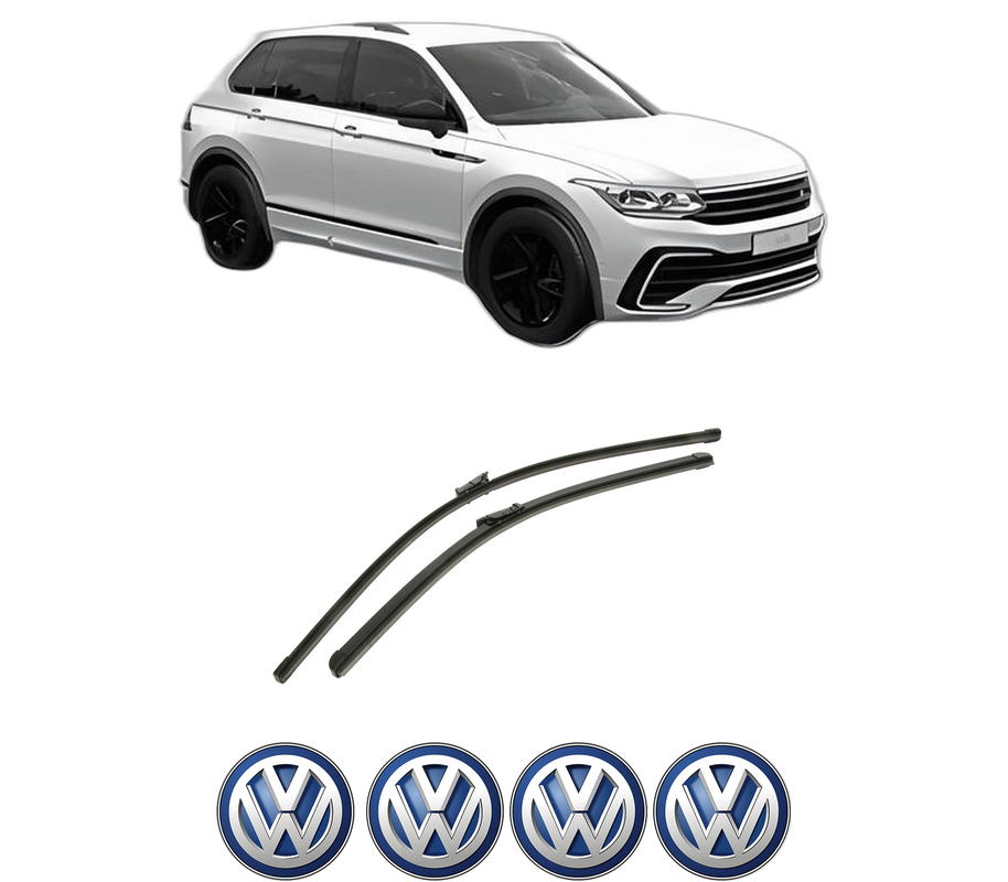 Set stergatoare auto Volkswagen TIGUAN (CT1) din 2023-2024, pentru parbriz auto, 2 bucati, Bosch Aerotwin, din cauciuc siliconat rezistent, 4 Stickere Auto Volkswagen