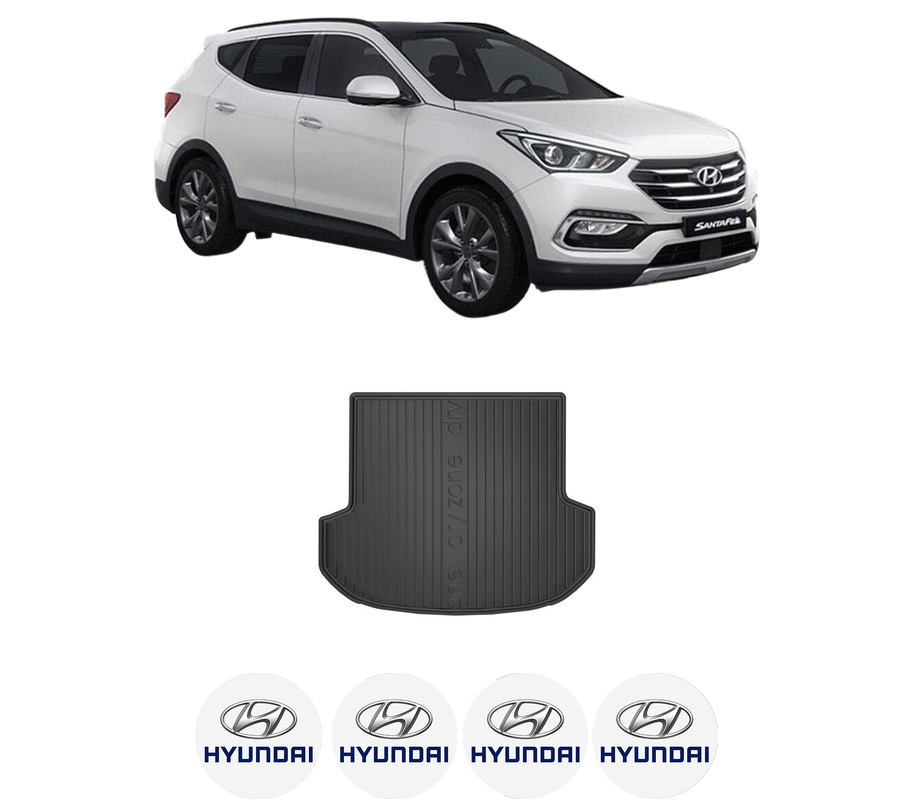 Tavita Portbagaj HYUNDAI SANTA FE IV SUV Van (TM) din 2018-2020, Protectie Portbagaj Auto, 4x Stickere auto cu HYUNDAI