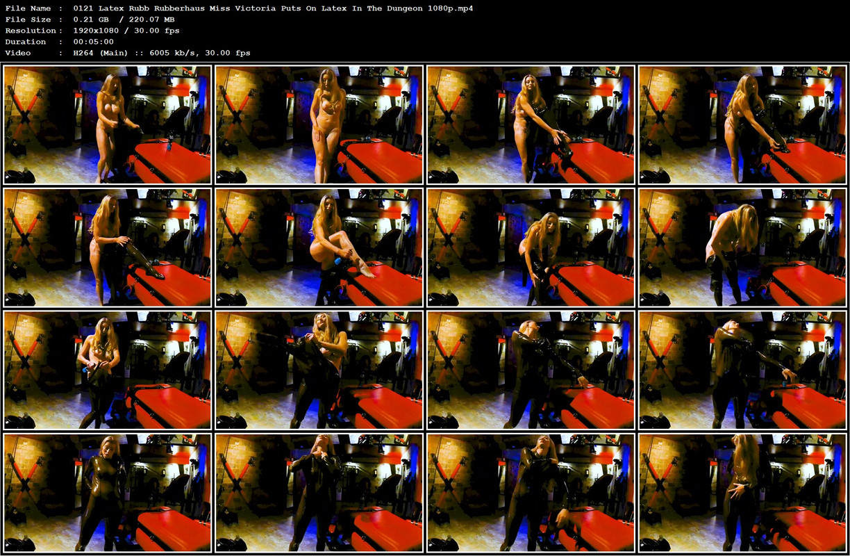 0121 Latex Rubb Rubberhaus Miss Victoria Puts On Latex In The Dungeon 1080p.mp4