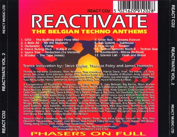02/02/2023 - Reactivate Volume #2 - Phasers On Full (CD, Compilation)(React – REACT CD2)  1991 R-34477-1179312712-jpeg