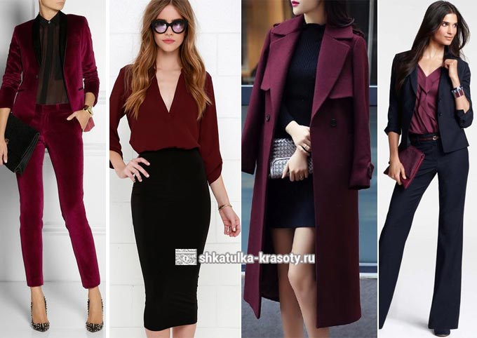 С чем сочетается бордовый цвет в одежде женщин и мужчин. Фото (fashiontarget.ru - современные тренды женской моды) С чем сочетается бордовый цвет в одежде женщин и мужчин. Фото