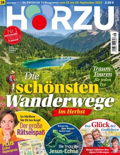 Cover: Hörzu Fernsehzeitschrift No 38 vom 15  September 2023