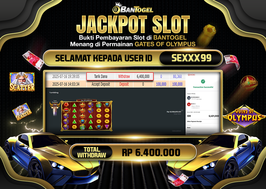 BUKTI JACKPOT LUNAS BANTOGEL
