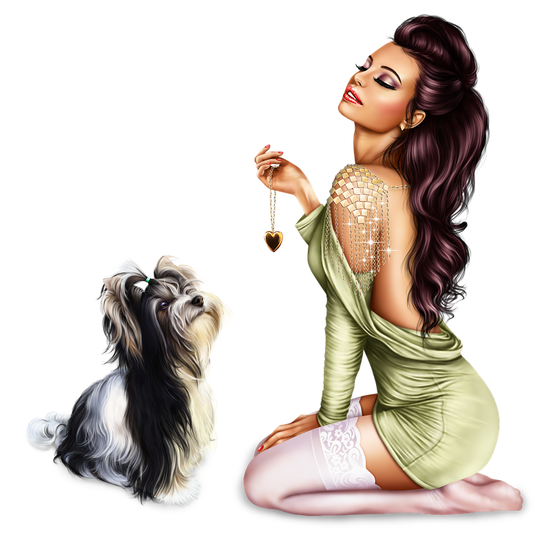 Girl With Briewer Yorkie 78