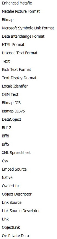 excelclipboarformats