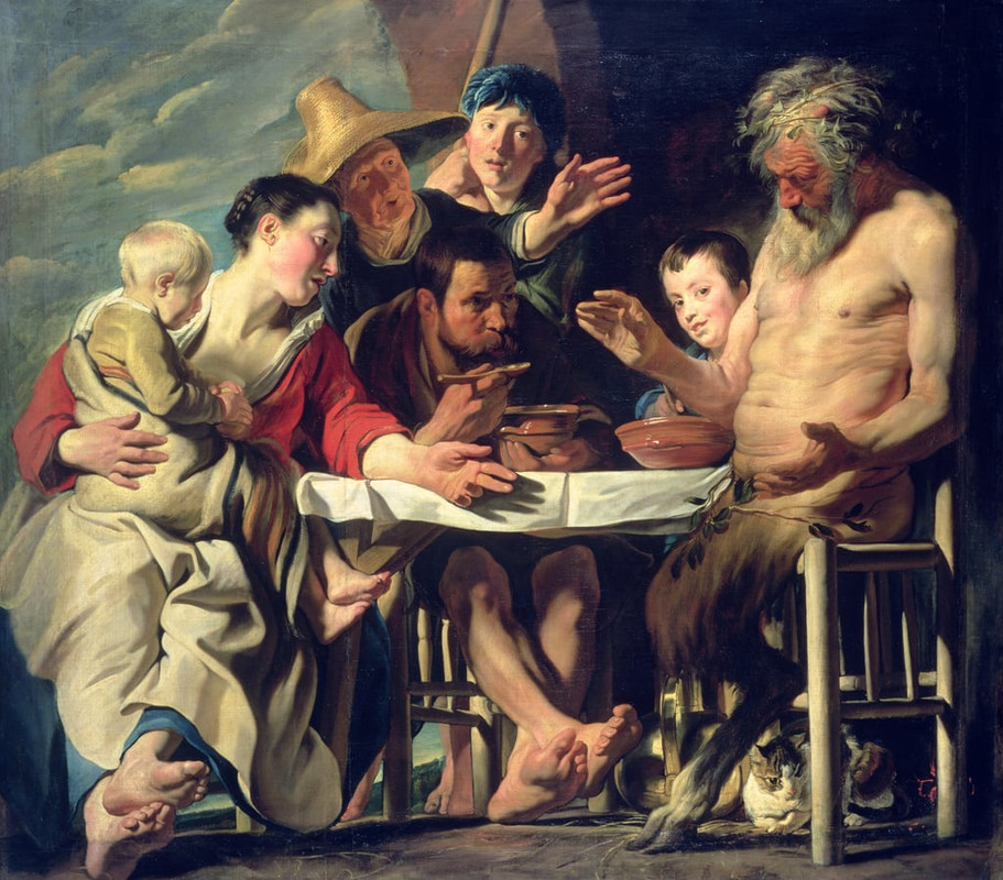 Jacob-Jordaens-The-Satyr-with-the-Peasants-1620-Meister-Drucke-588239