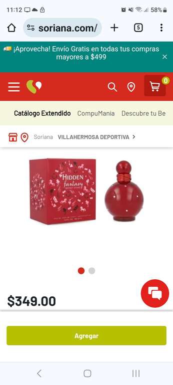 Soriana: Edp Hidden Fantasy by Britney Spears, buen precio y el segundo a mitad de precio. 
