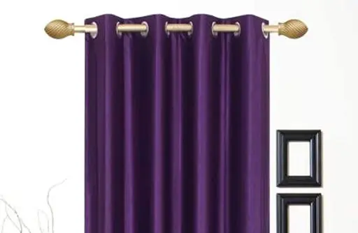 RICHLINEN Attractive Plain Crush Curtain For Door & Window ,Purple (Pack of 3pcs (R701)