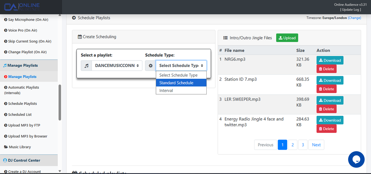 SonicPanel Playlist Settings Rotation Options