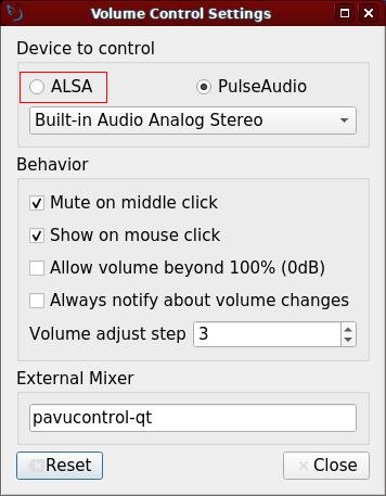 Volume Control Configure