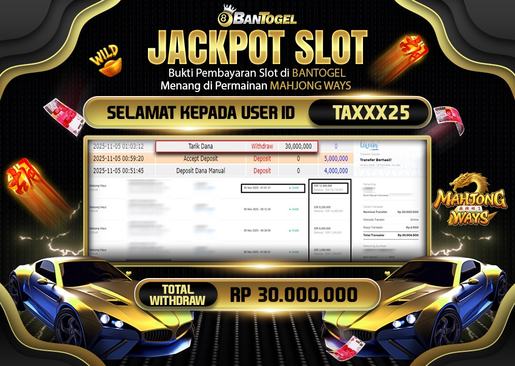 BUKTI JACKPOT LUNAS BANTOGEL